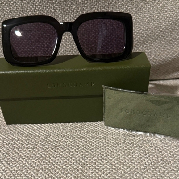 NEW Longchamp Black Square Sunglasses | Full Inclusion main image 9